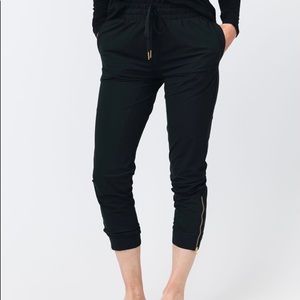 Zyia Black Everywhere zipper joggers.